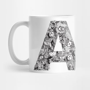 Floral Letter A Mug